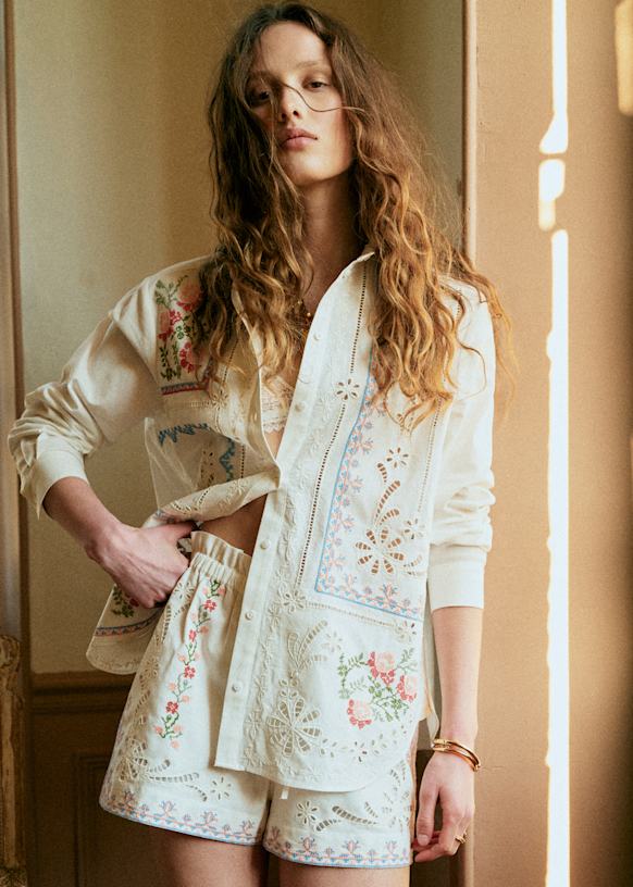 Maxy Shirt - Placed Pastel Embroidery
