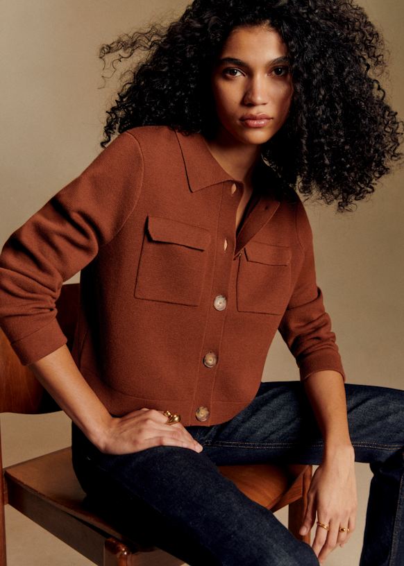 Betty Cardigan - Hazelnut - Merino Wool - Sézane
