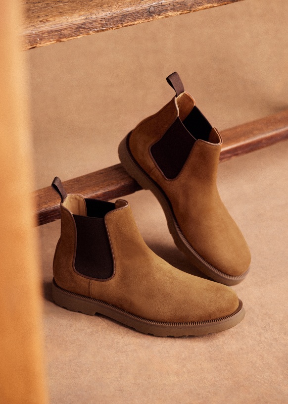 Chelsea Glimmer Mid Boots - Camel - Bovine leather -
