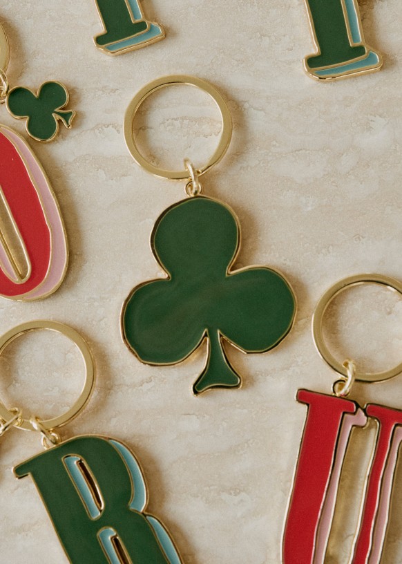 Shamrock Keyring Green Enamel Sezane