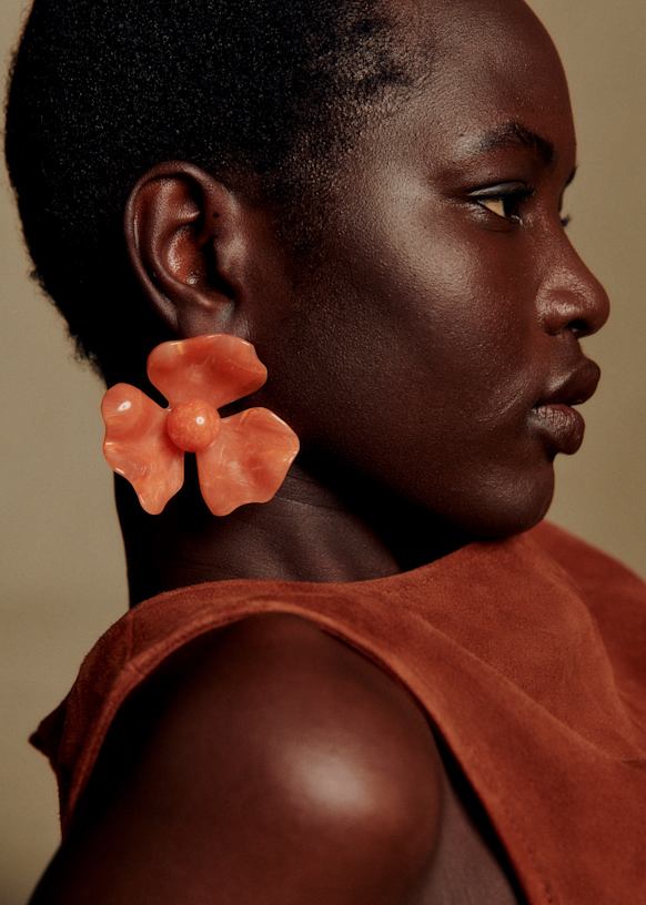 Kiana Earrings - Apricot - Resin - Sézane