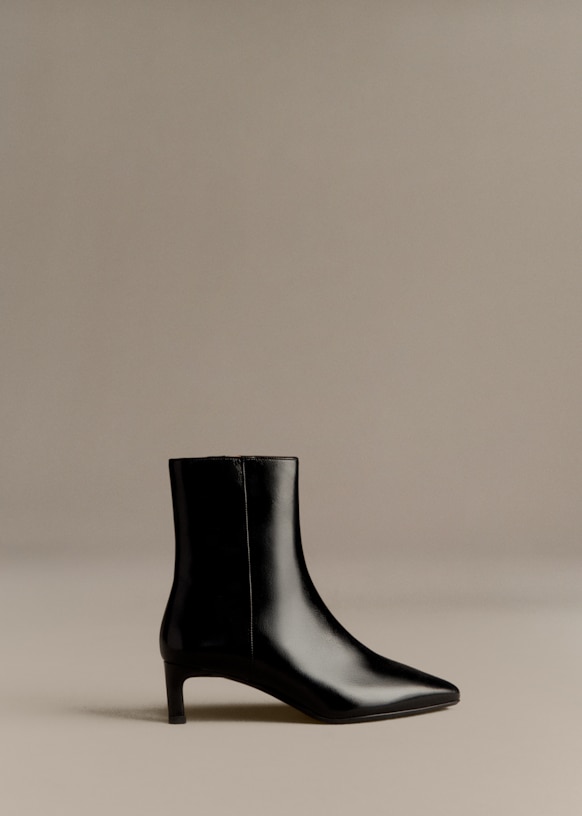 Garance Ankle Boots - Patent Black - Bovine leather - Sézane