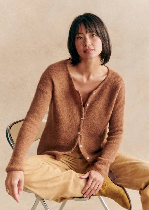 Gaspardカーディガン - ヴィンテージブルー - スーパーキッドモヘア