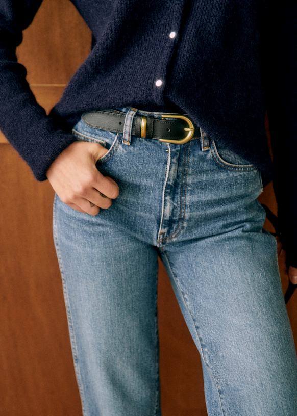 Taylor Belt - Smooth Black Heritage - Vegetable-tanned smooth cowhide  leather - Sézane