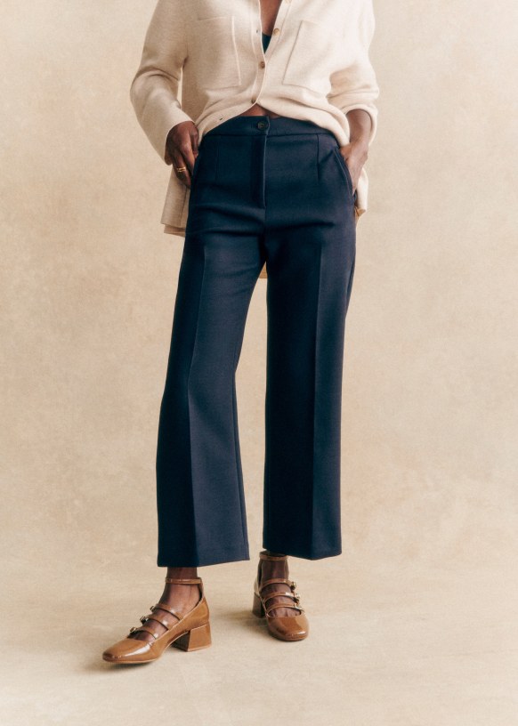 Martin Crop Trousers - Green - Recycled polyester - Sézane