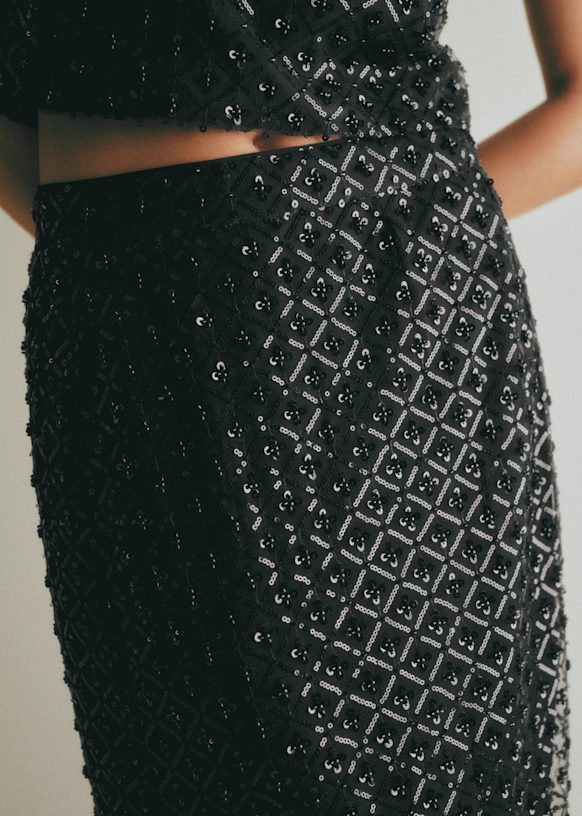 Magalia スカート - ブラックスパンコール - リサイクルポリエステル