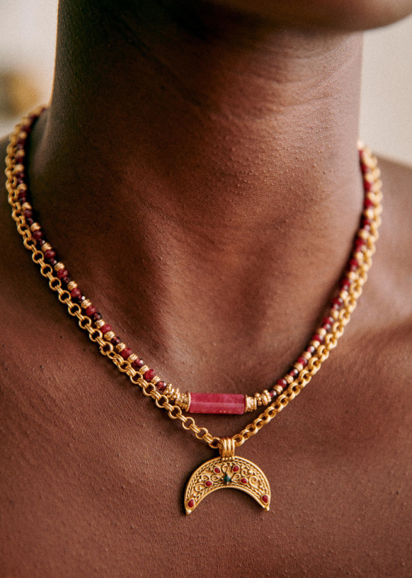 Aya Necklace Gold Brass S zane
