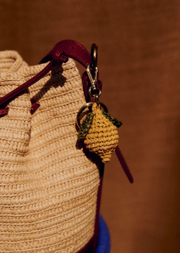Lemon Bag Accessory - Yellow Raffia - Raffia - Sézane