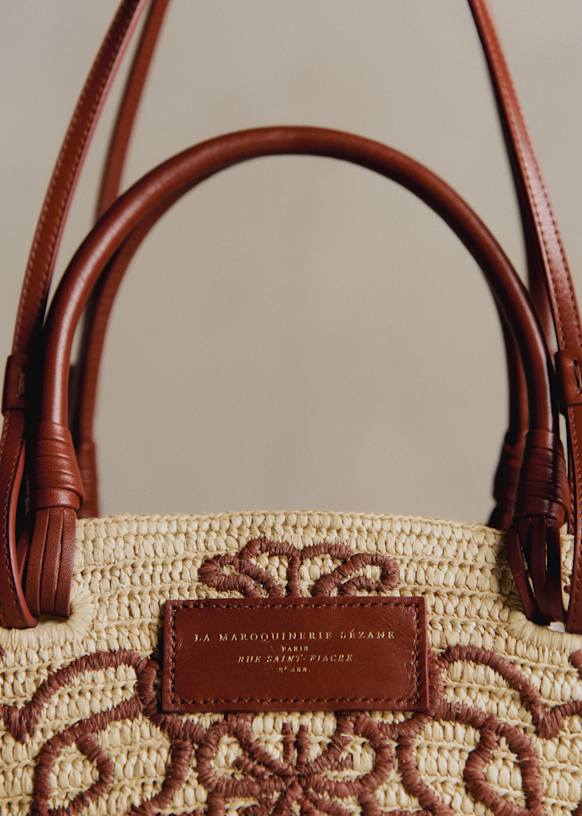 Justine Basket Bag - Natural Perforated Raffia - Raffia - Sézane