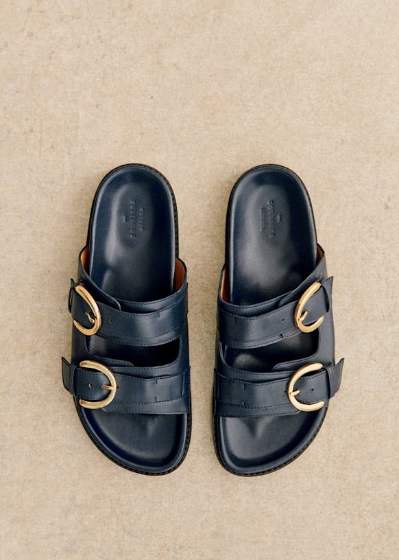 【SEZANE】シンプルで上質 ! 大人のフラットミュール Lenny Lenny low mules - Smooth Chocolate - Bovine leather - Sézane