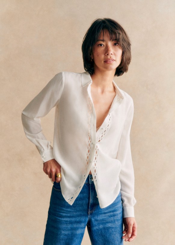 Chemise Annira Ecru Soie Sezane