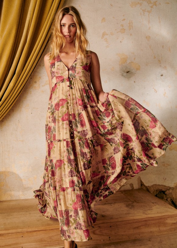 Solana Dress - Maxi Floral Patchwork - Sézane