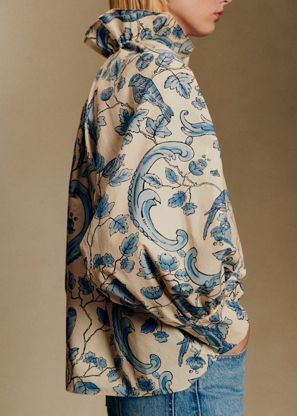 HILLIS Blouse - Sézane x Antoinette Poisson - Blue Birds Print