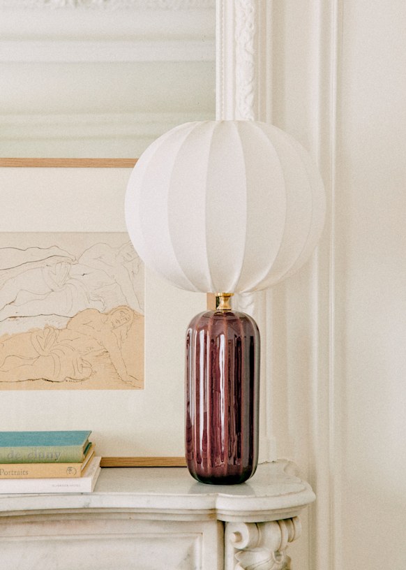 Traviata Table Lamp - Moka - Dolce Lamp Shade - Ecru Burlap