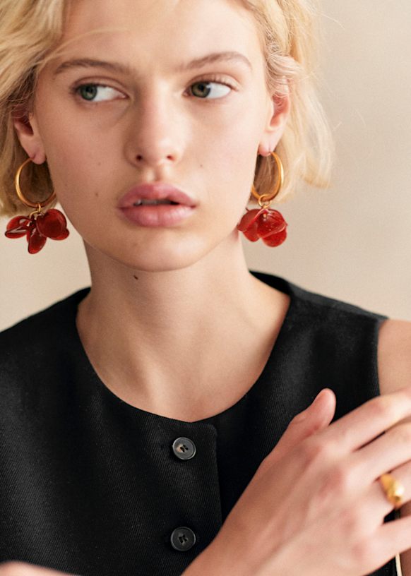 Flora Hoops - Carmine Red - Resin - Sézane