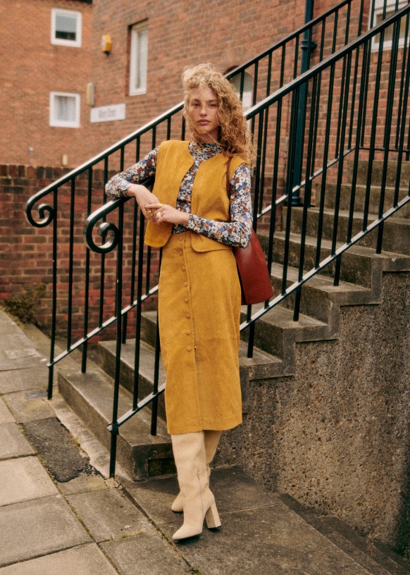 Tony Jacket - Saffron - Goat leather - Sézane