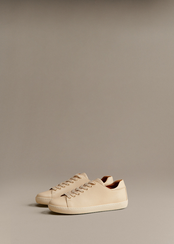 [SEZANE] JACK スニーカー Jack Trainers - Smooth Ecru - Smooth cowhide leather - Sézane