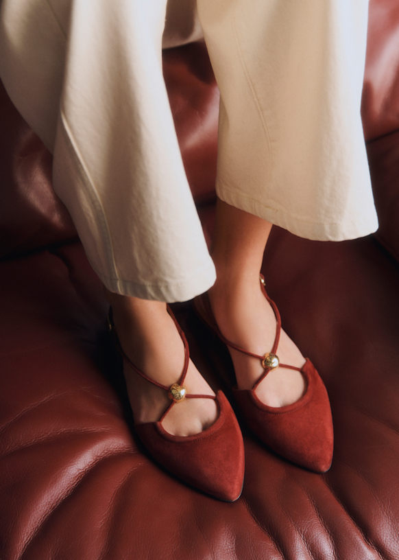 Alexia Babies - Terracotta - Suede goatskin leather - Sézane