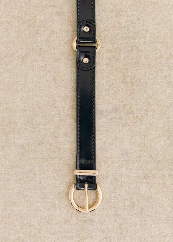 Luisa Belt - Glossy Black - Bovine leather - Sézane