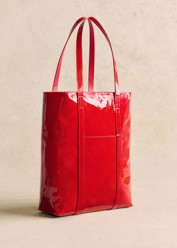 The Tote Patent Black Bovine leather Sezane