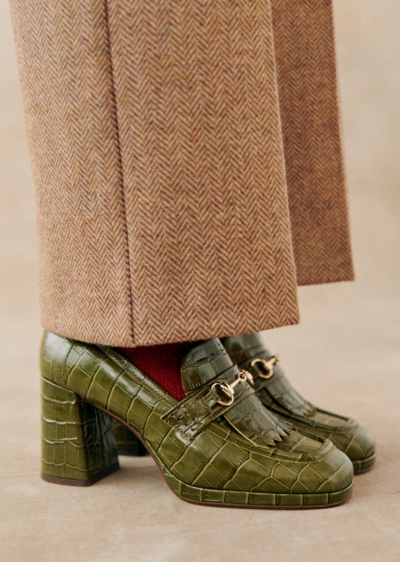Julianne Loafers - Brown croco - Bovine leather - Sézane