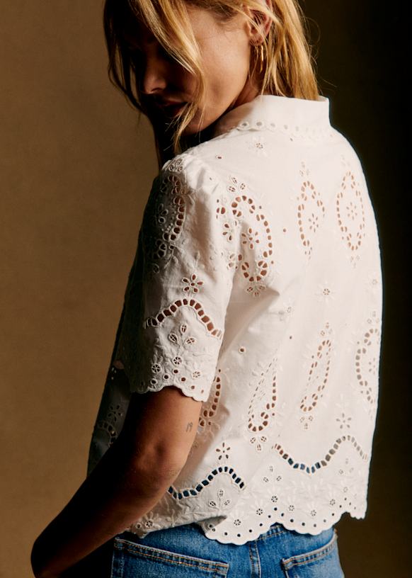Elvira Blouse - Ecru - Organic cotton - organic textile - Sézane