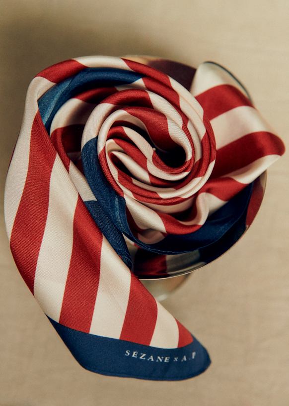 Cléopatra Scarf - Sézane x Antoinette Poisson - Ecru Geometric