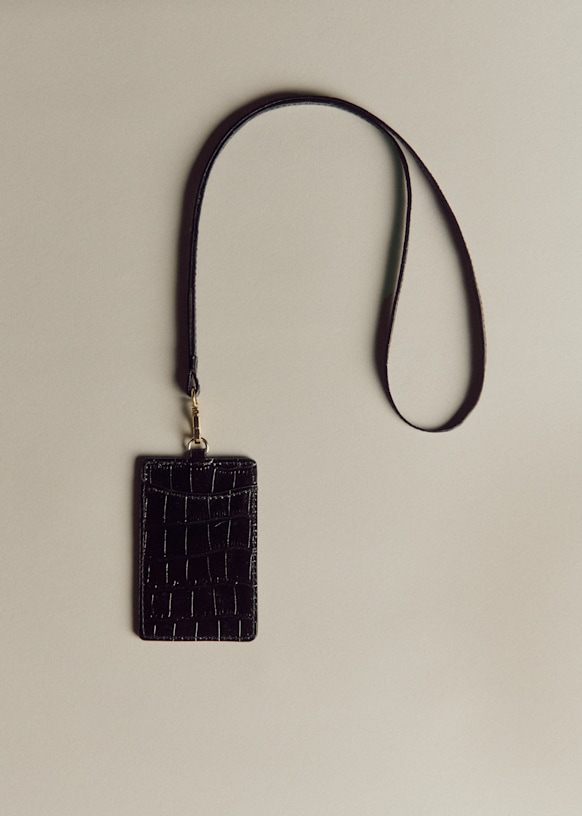 Lilou Card Holder - Glossy Chocolate - Smooth cowhide leather - Sézane