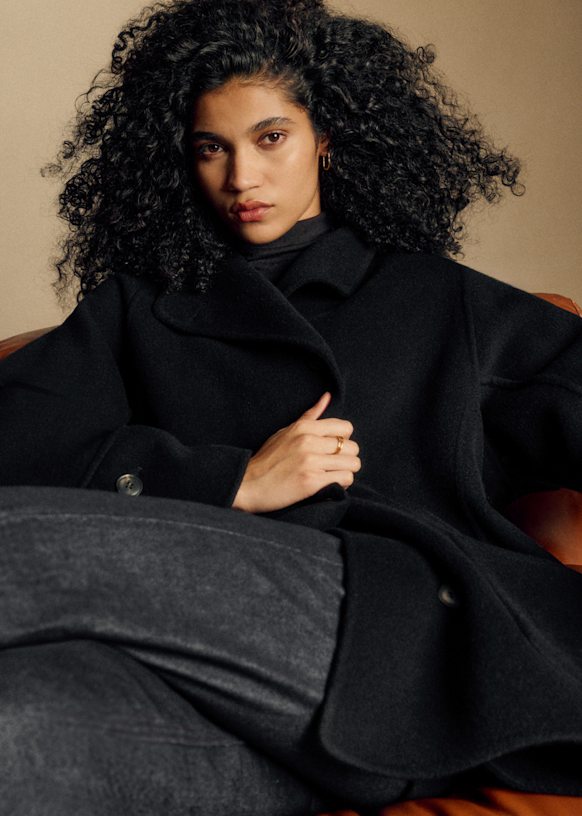 Rafael コート - ブラック - ウール - Sézane