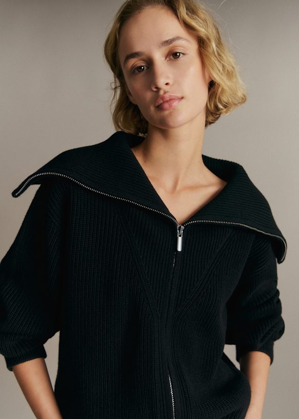 Sézane モヘア混 Vネックニット ブラック S Barry Cardigan - Black