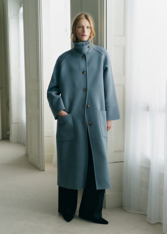 Kais Coat - Blue-Grey - Virgin wool - Sézane
