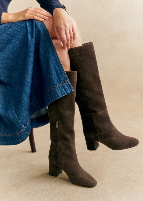 SEZANE パンプス ブラック 36 Adèle Boots - Black - Split cowhide leather - Sézane