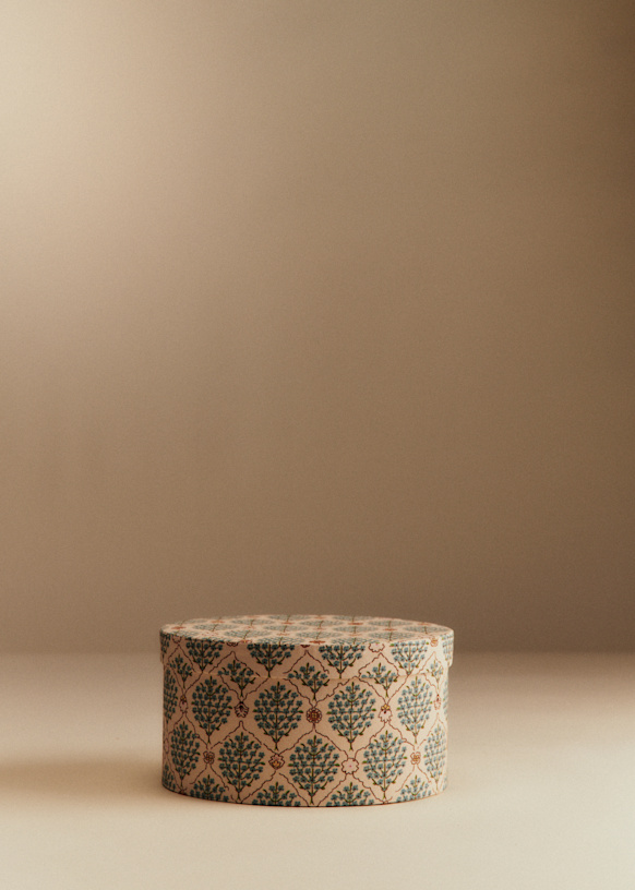 Oval Storage Box - Small Size - Rayures beige - Cotton - Sézane