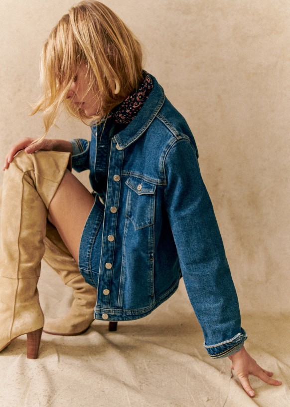 Veste Wilfrield Denim Coton biologique textile a base de fibres biologiques Sezane