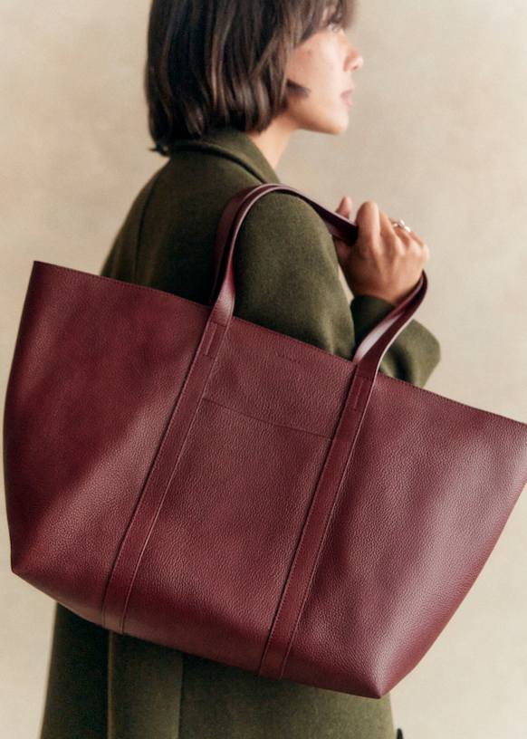 Gabin Bag - Textured Black - Bovine leather - Sézane