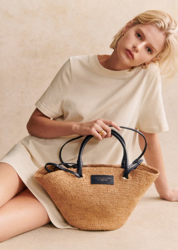 Sezane straw bag clearance