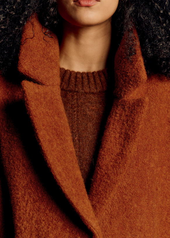 Ander Coat - Mottled Grey - Wool - Sézane