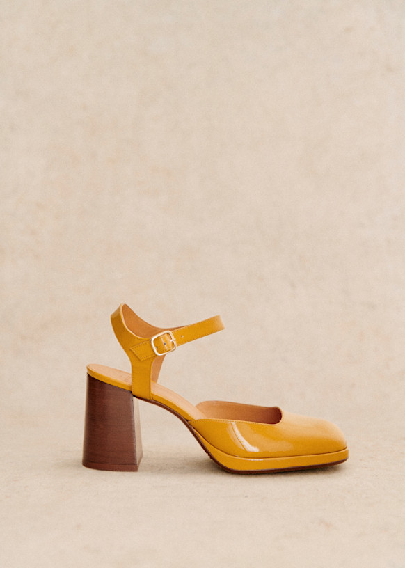 Alexane Mary Janes - White lacquer - Goat Leather - Octobre Éditions