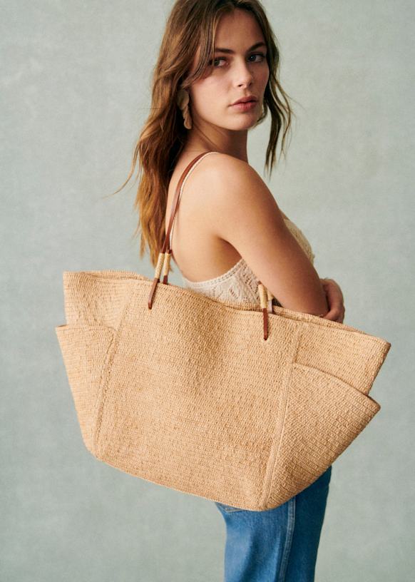 【SEZANE】Paloma Basket Paloma Basket Bag - Natural - Raffia - Sézane