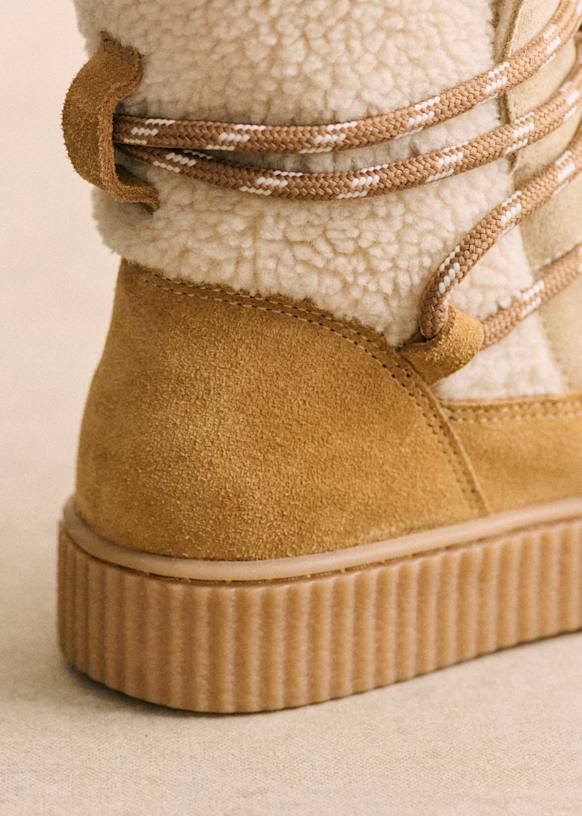 Tessa Boots - Honey - Split cowhide leather - Sézane