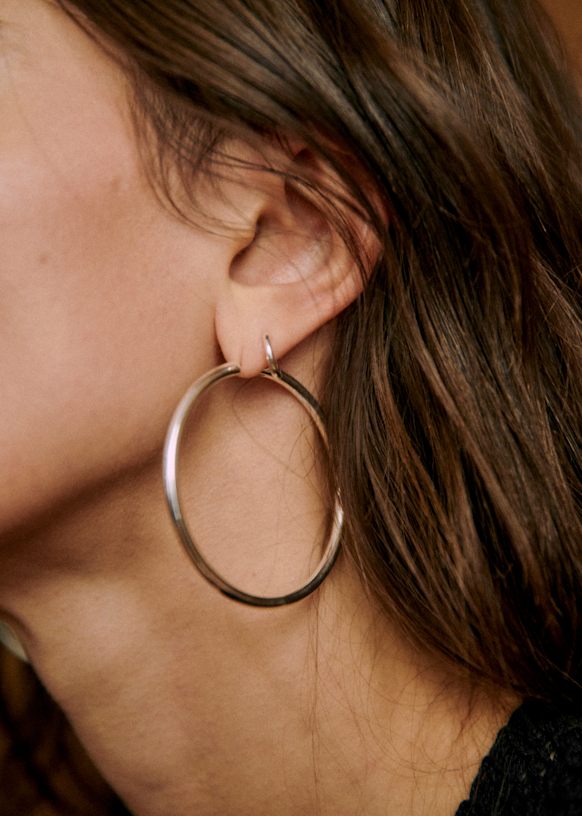 Eva Maxi Hoops - Silver - Silver - Sézane
