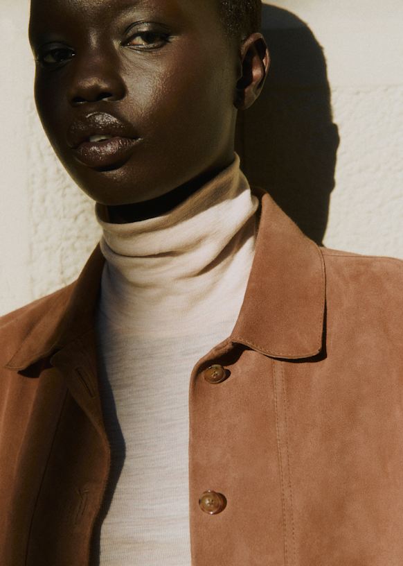 Willジャケット - キャメルスエード - ゴートレザー - Sézane