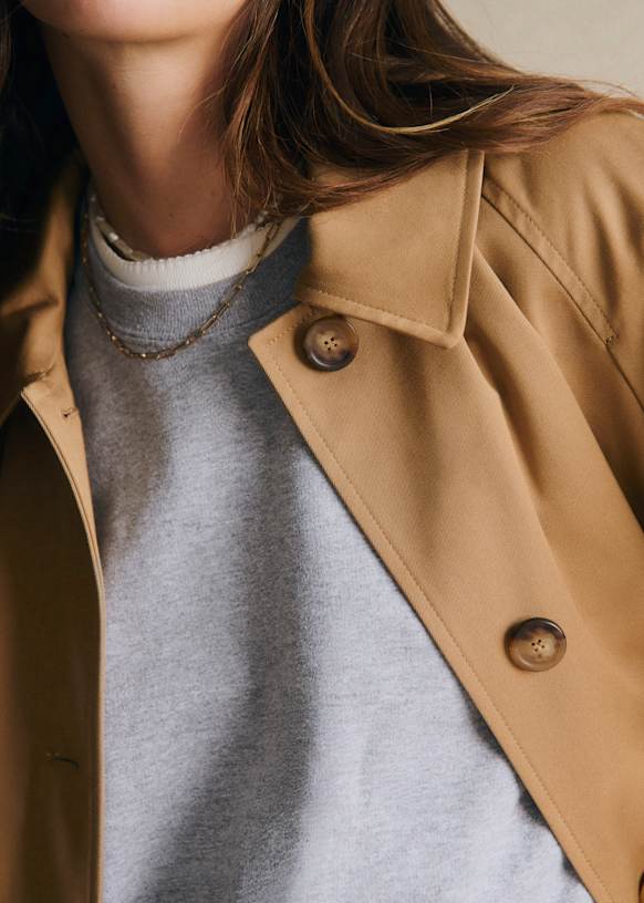 Clyde Coat - Light Beige - Organic Cotton - Sézane