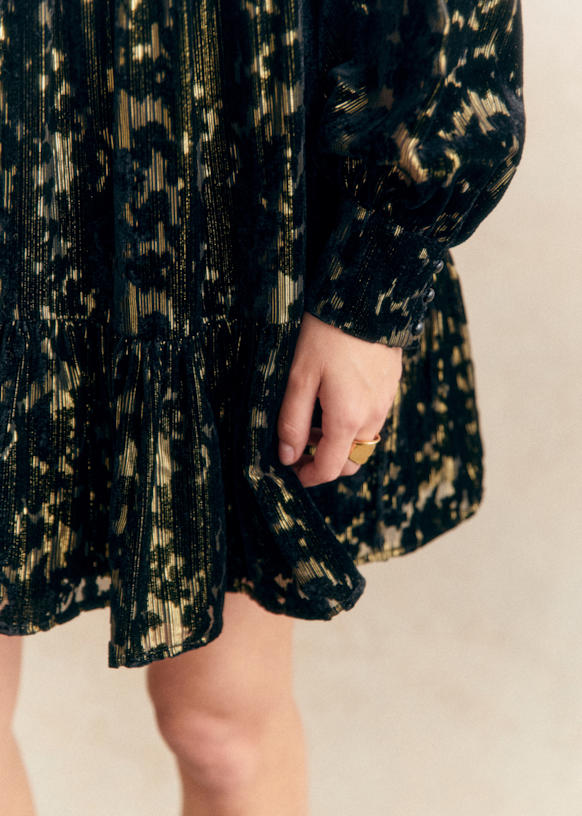 Aurélie Dress - Miranda Ecru Print - Cotton - Sézane