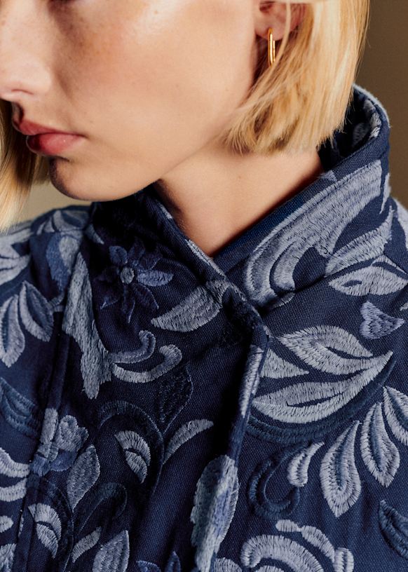 Kalvin Jacket - Sézane x Antoinette Poisson - Embroidered Blue