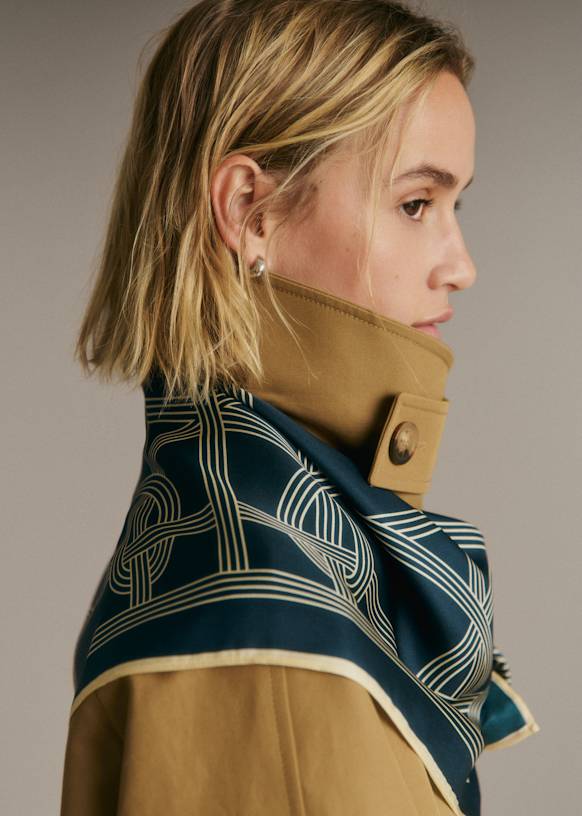EXCENTRIQUE/マント Cléo Scarf - Midnight Quartet - Silk - Sézane