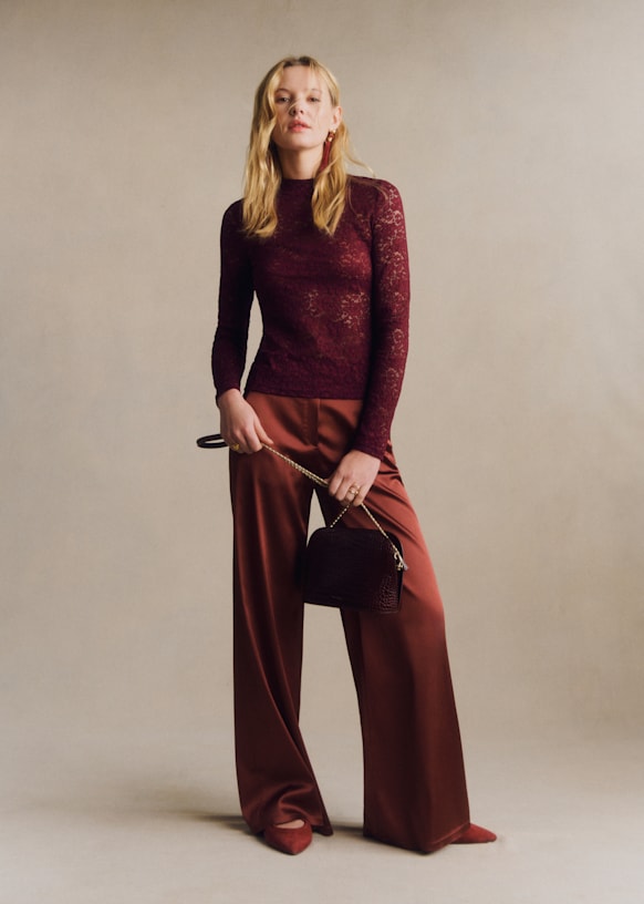 Taori Blouse - Red Lace - Polyamide - Sézane