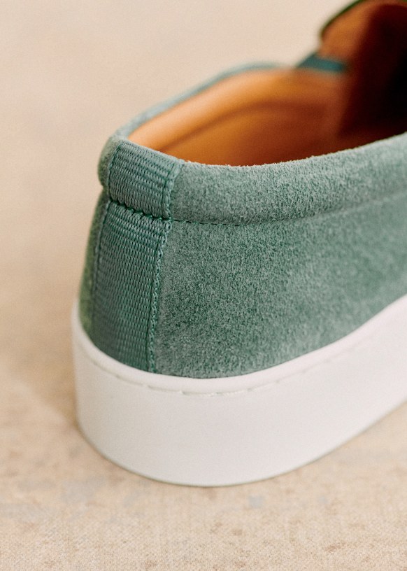 Theo Sneakers - Sea Green - Split cowhide leather - Sézane