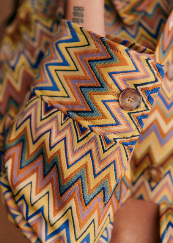 Erwann Jacket - Jacquard zigzag - Polyester - Sézane Erwann Jacket - Jacquard zigzag - Polyester - Sézane