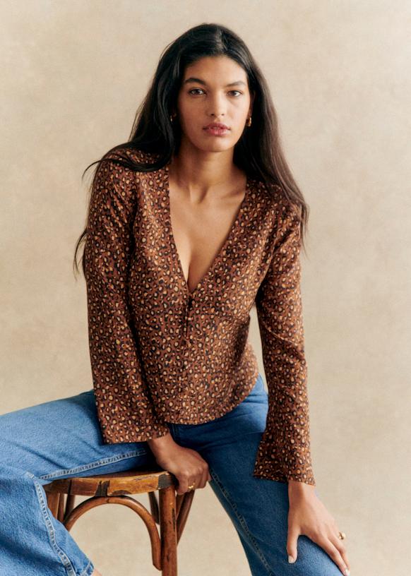 Blouse Albina - Brown leo